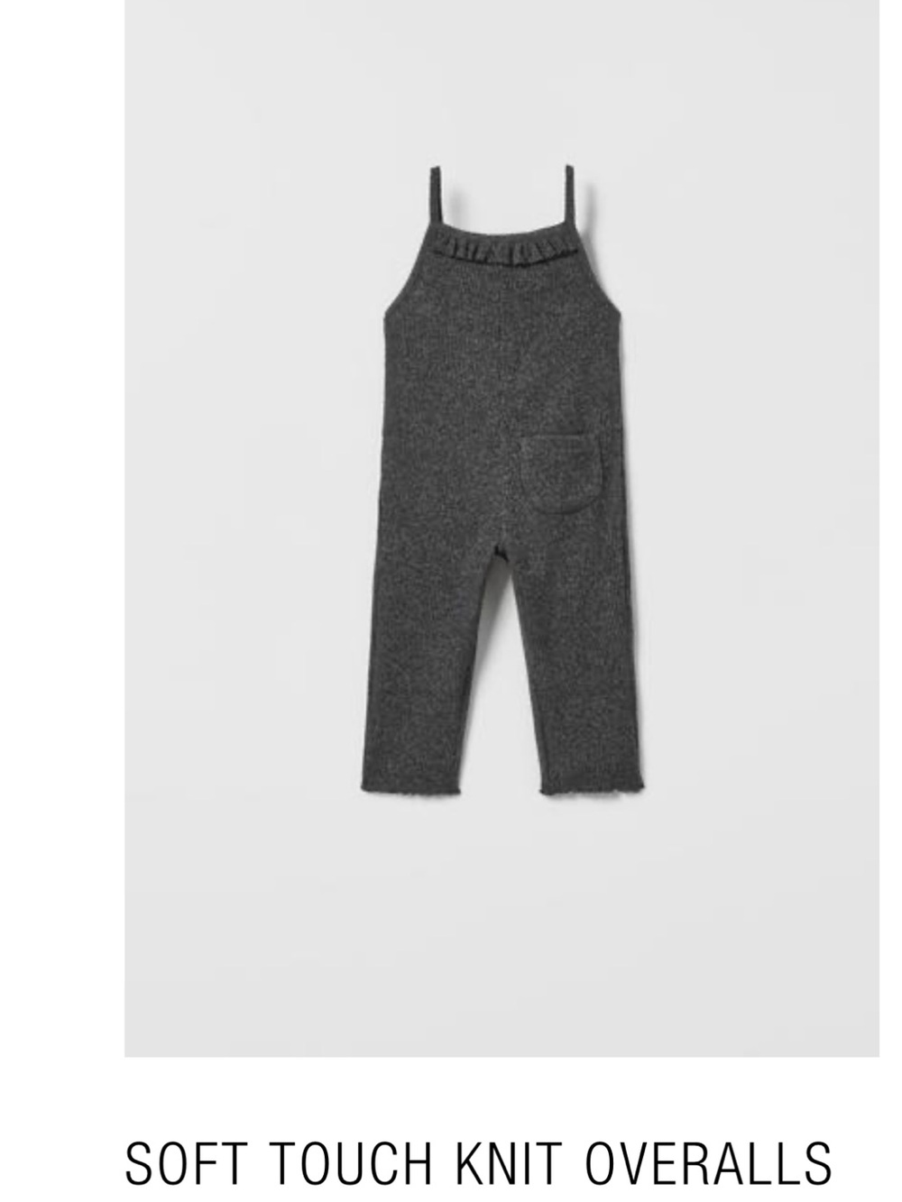 Zara charcoal gray knit one-piece overalls